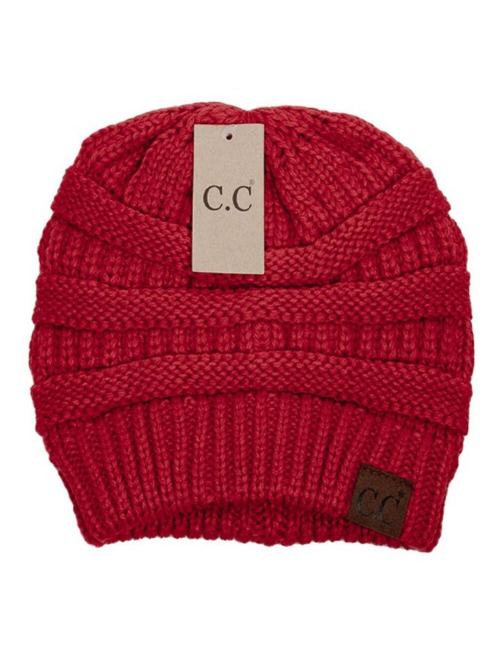 Authentic C.C Exclusives Cable Knit Winter Beanie Red